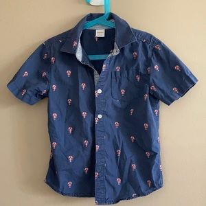 Boys lobster button down shirt in S (5-6)